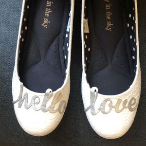 Loly In The Sky- A Hug and A Kick Flat. Perfect wedding shoes!